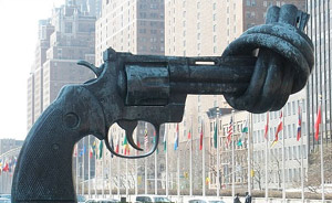 United Nations, gun sculpture