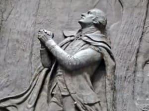 George Washington praying, in bas relief